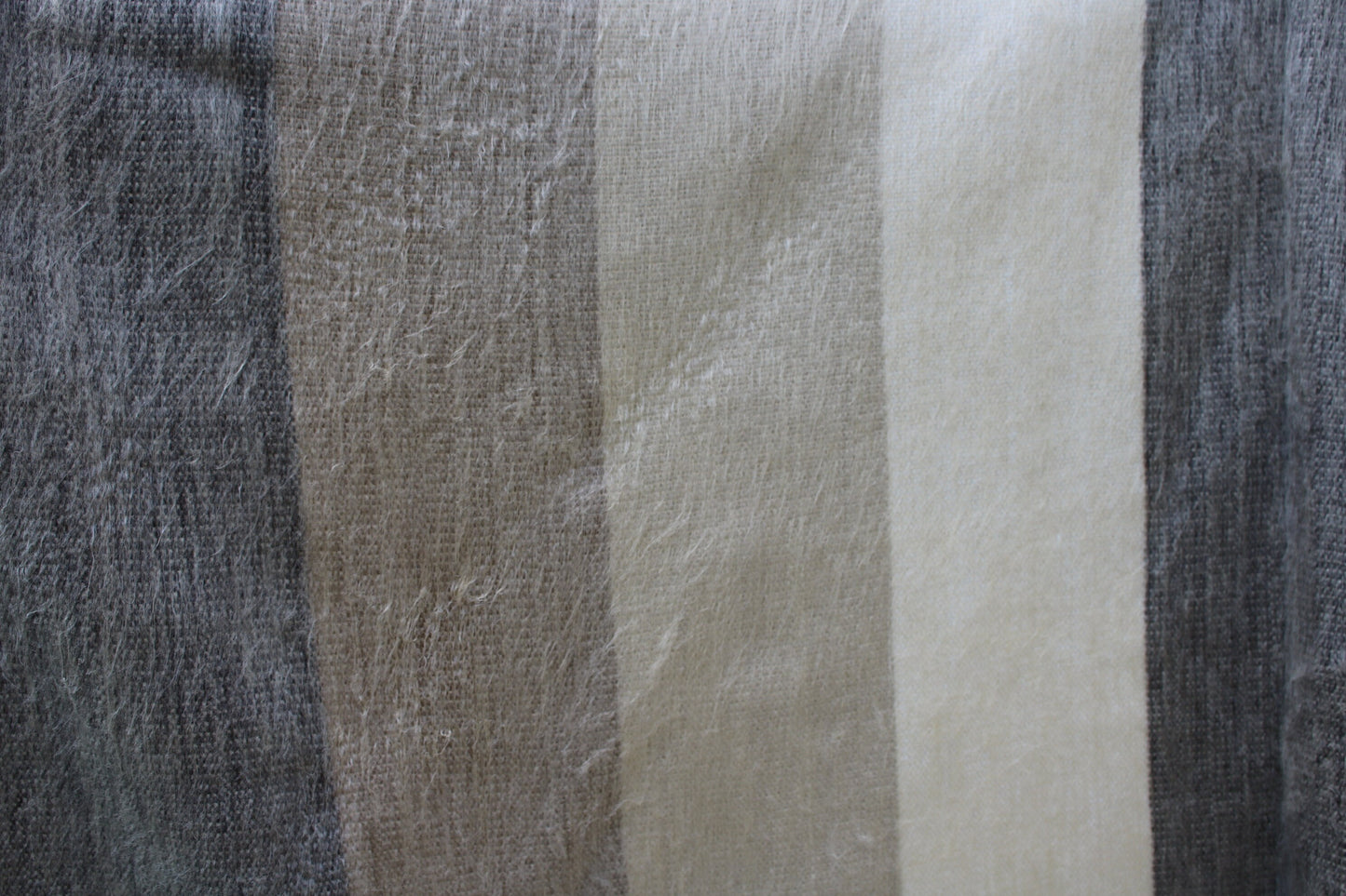 Poncho Alpaca Striped Beige Handmade Boho Soft Tribal Vintage Unique Design