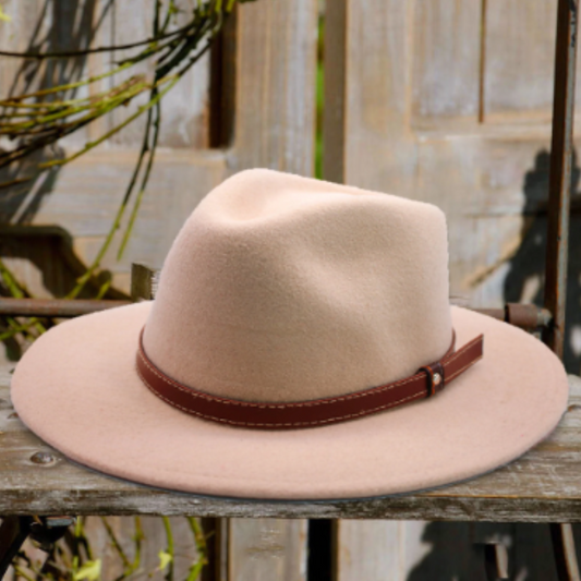 Beige Fedora Hat