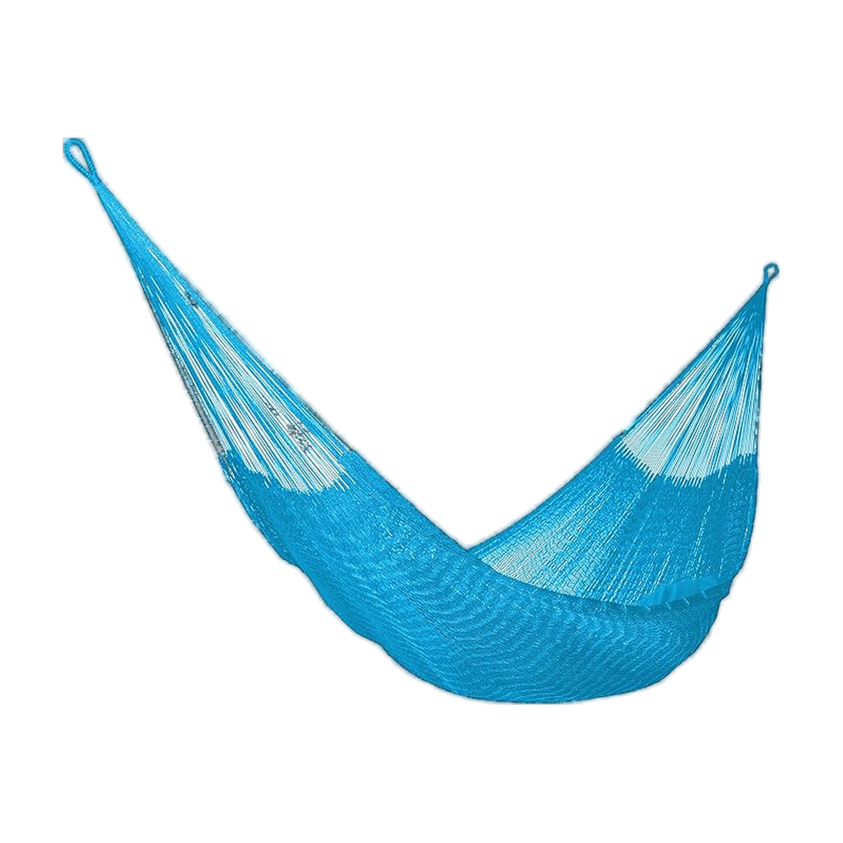Sky blue handwoven Mayan hammock for 2, made in Yucatán, Mexico