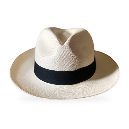 Authentic Montecristi Panama Hat Grade 18, Black Band, Sizes S-XL