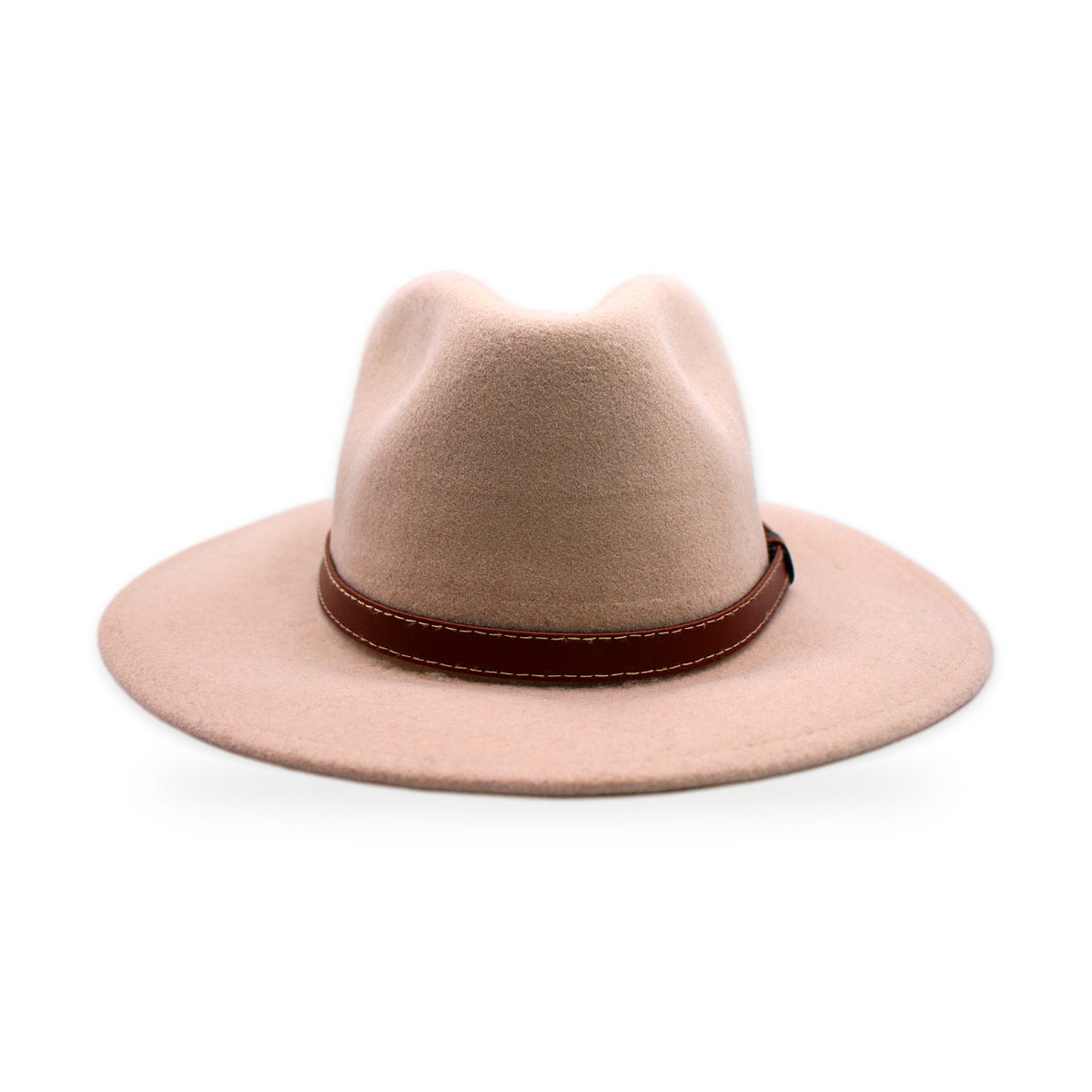Wide Brim Wool Felt Fedora, Beige, Handmade in Ecuador | Holiday Gift