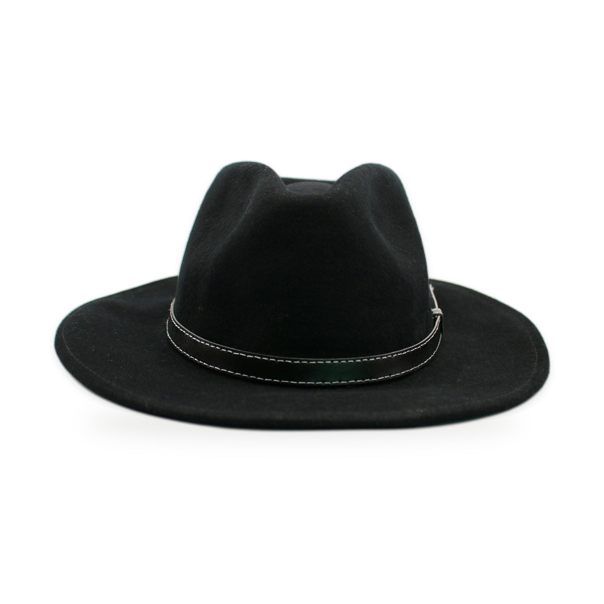 Wide Brim Wool Felt Fedora, Black, Handmade in Ecuador | Holiday Gift
