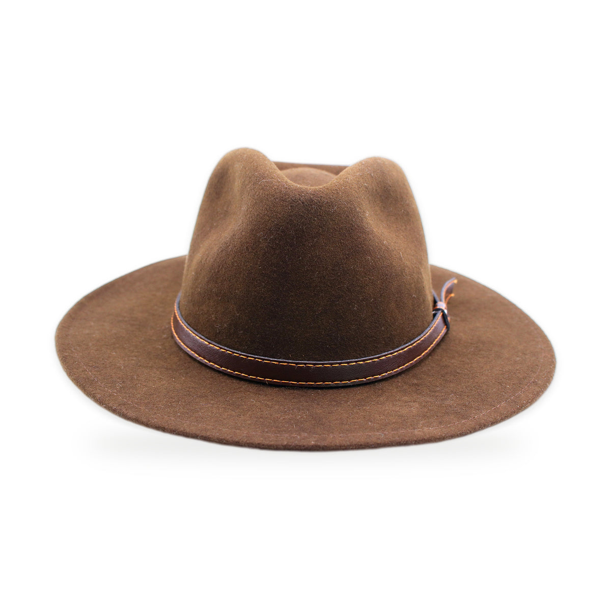 Wide Brim Wool Felt Fedora, Brown, Handmade in Ecuador | Holiday Gift