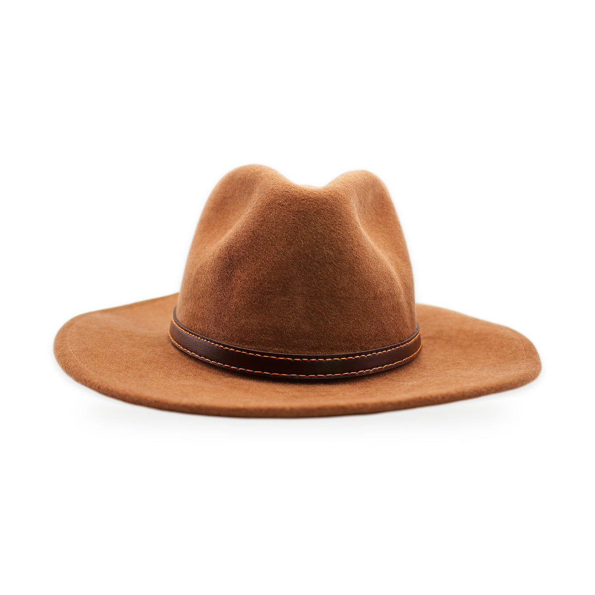 Wide Brim Wool Felt Fedora, Camel, Handmade in Ecuador | Holiday Gift