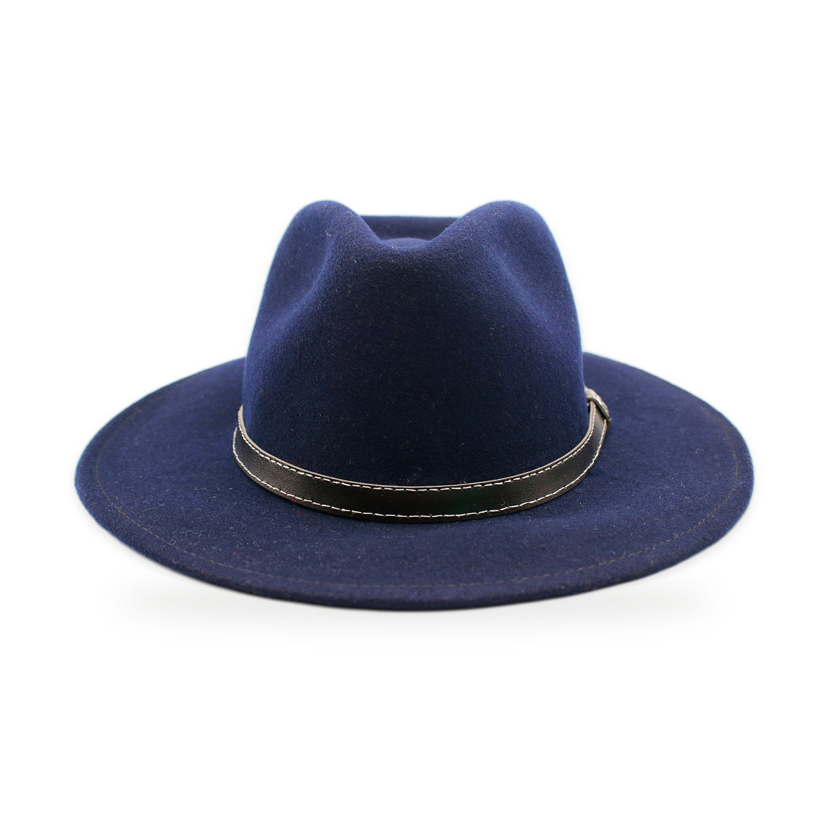 Wide Brim Wool Felt Fedora, Navy, Handmade in Ecuador | Holiday Gift
