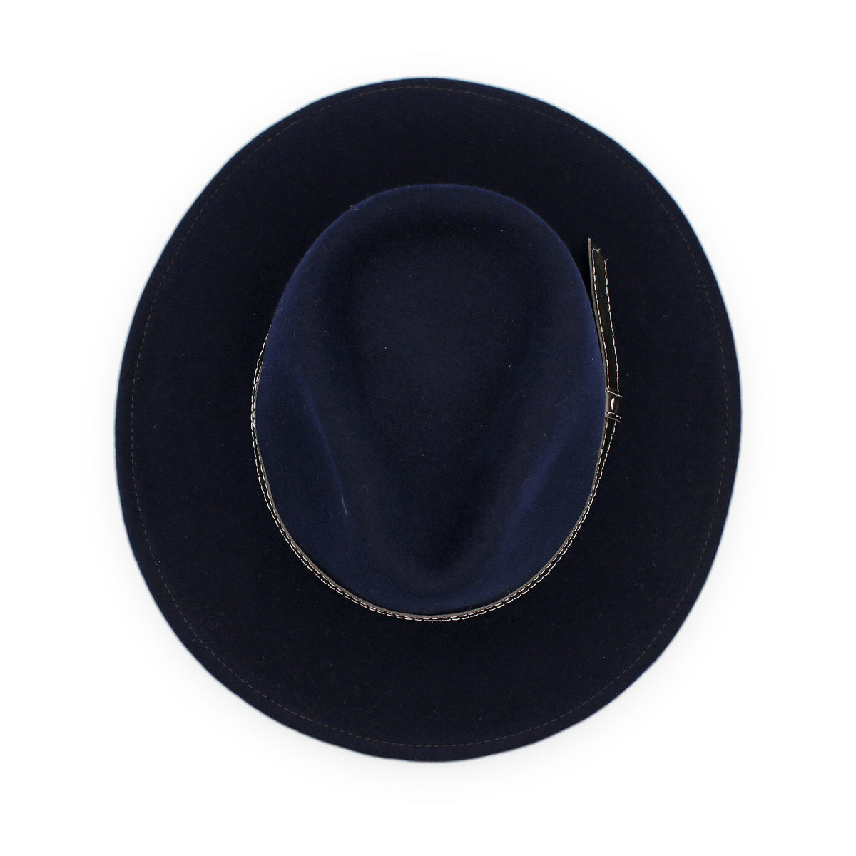 Wide Brim Wool Felt Fedora, Navy, Handmade in Ecuador | Holiday Gift