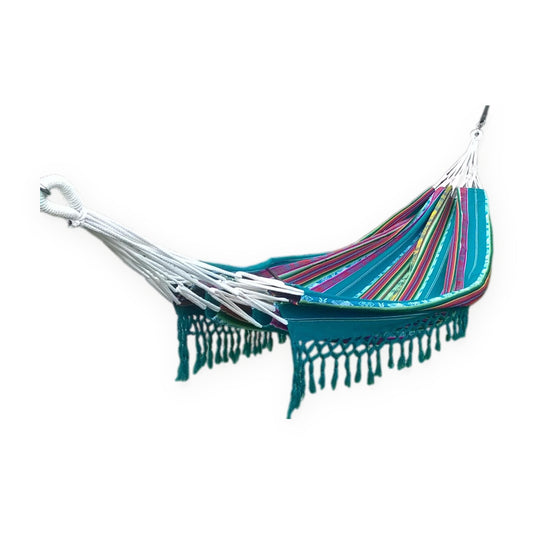 Otavalo Inca Pattern Hammock for 2, Turquoise, 12.8 ft Long