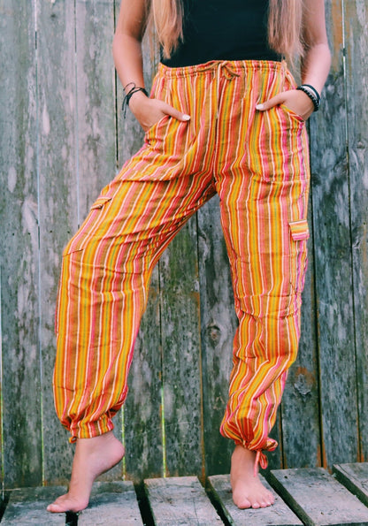 Tangerine Inca pattern yoga pants, view 1 of 6
