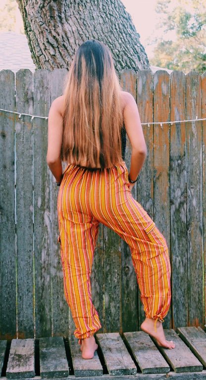 Tangerine Inca pattern yoga pants, view 3 of 6