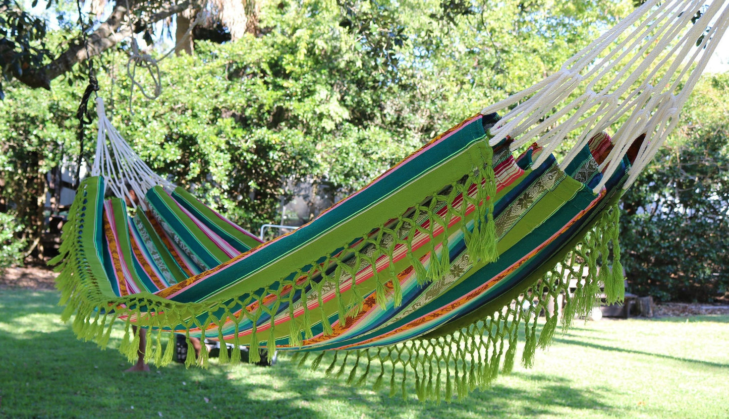 Vibrant Inca Hammock - Lightweight, Double, Handmade Ultra-Comfy for Outdoor Bliss & Relaxation