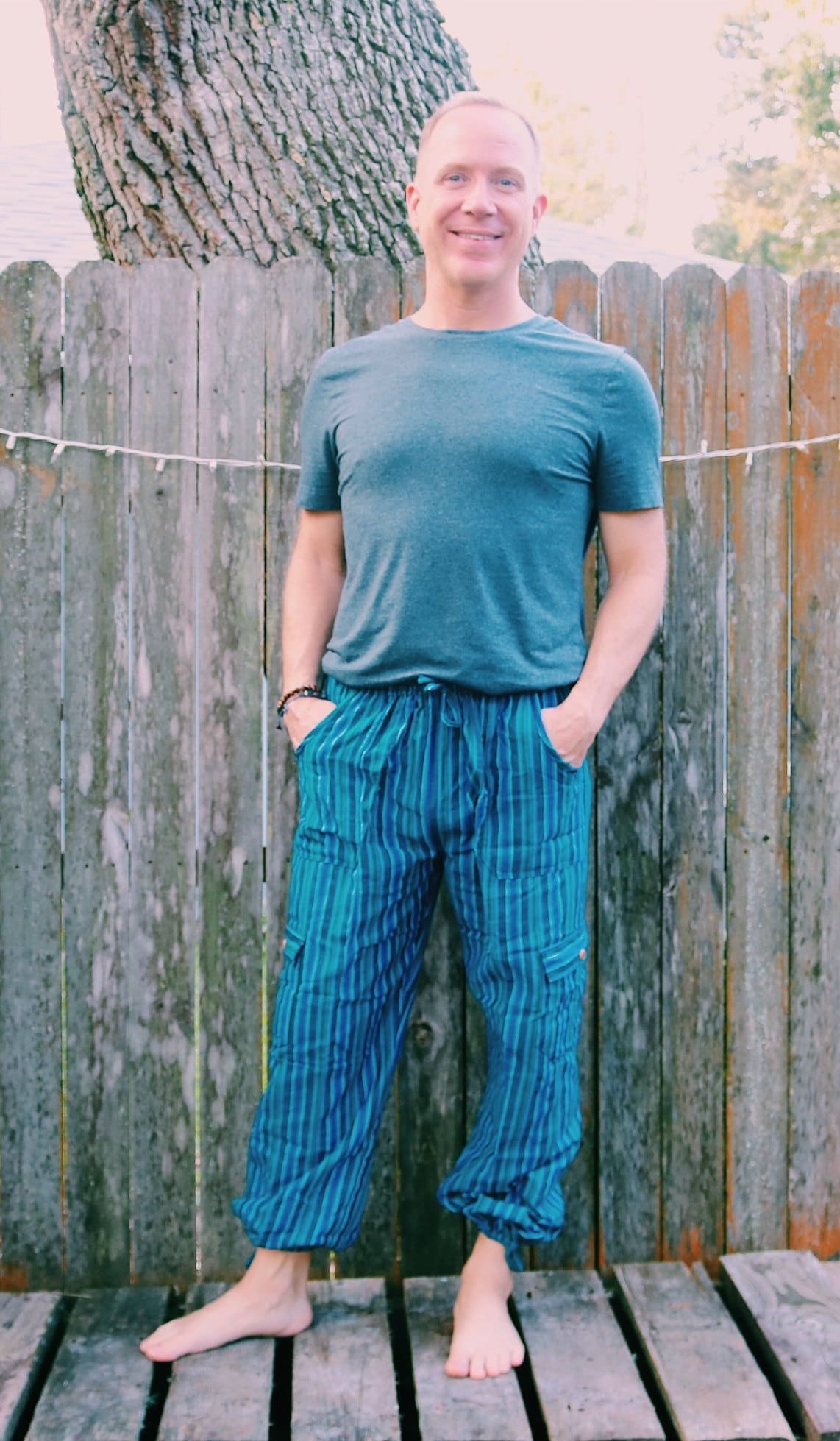 Blue striped Inca pants, view 5 of 8