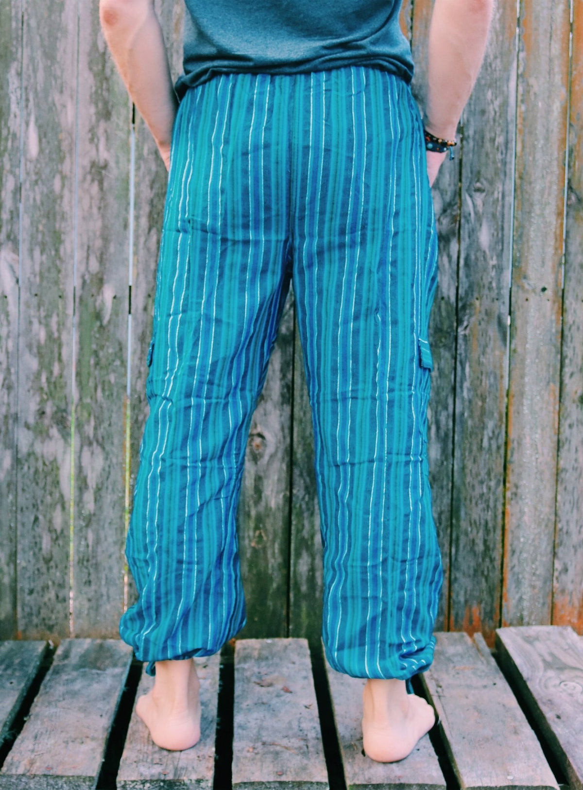 Blue striped Inca pants, view 4 of 8