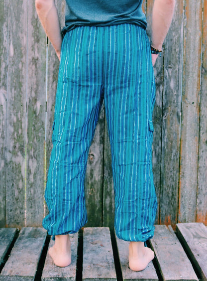 Blue striped Inca pants, view 4 of 8