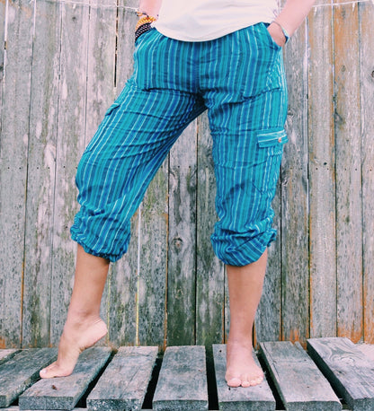 Blue striped Inca pants, view 1 of 8