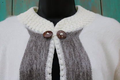 Poncho Alpaca Light Beige Handmade Boho Soft Tribal Vintage Unique Design