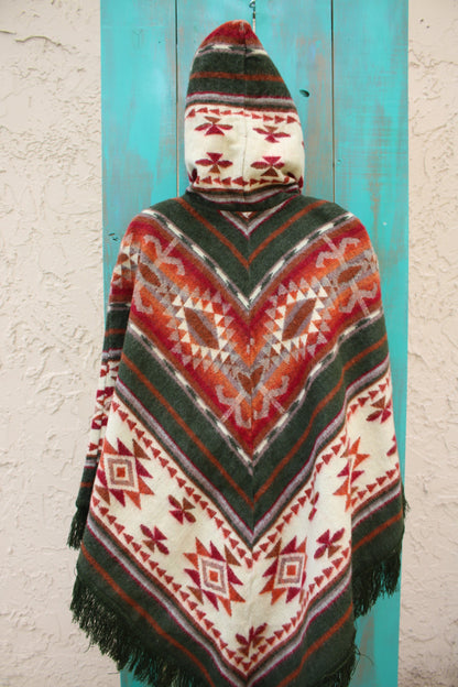 Brown Print Ponchos Handmade in Ecuador