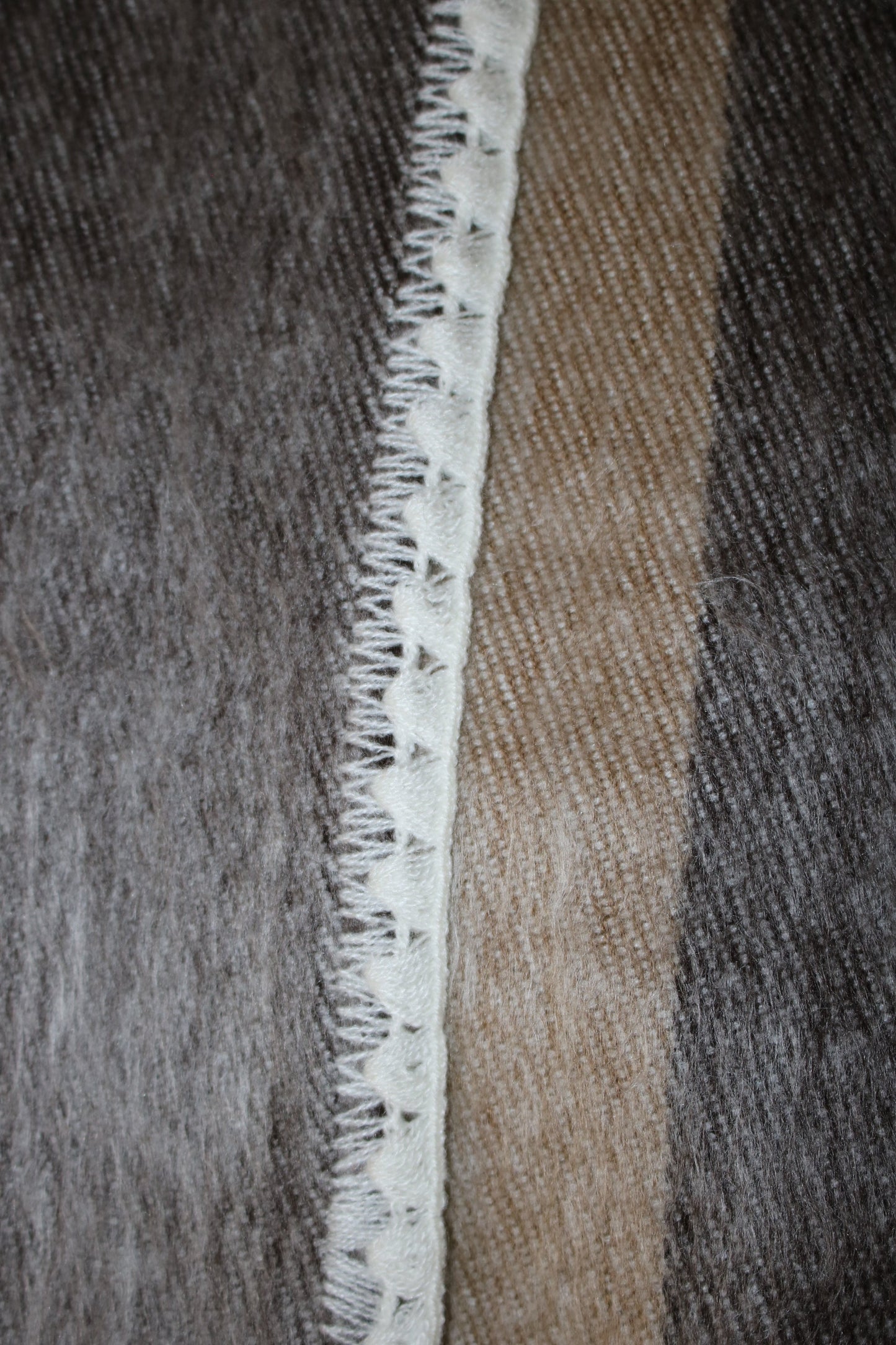 Poncho Alpaca Light Beige Handmade Boho Soft Tribal Vintage Unique Design