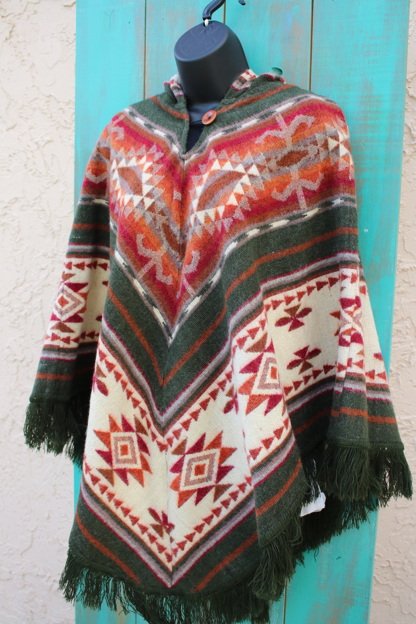 Brown Print Ponchos Handmade in Ecuador