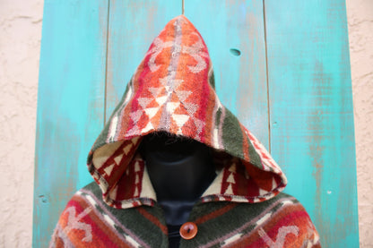 Brown Print Ponchos Handmade in Ecuador