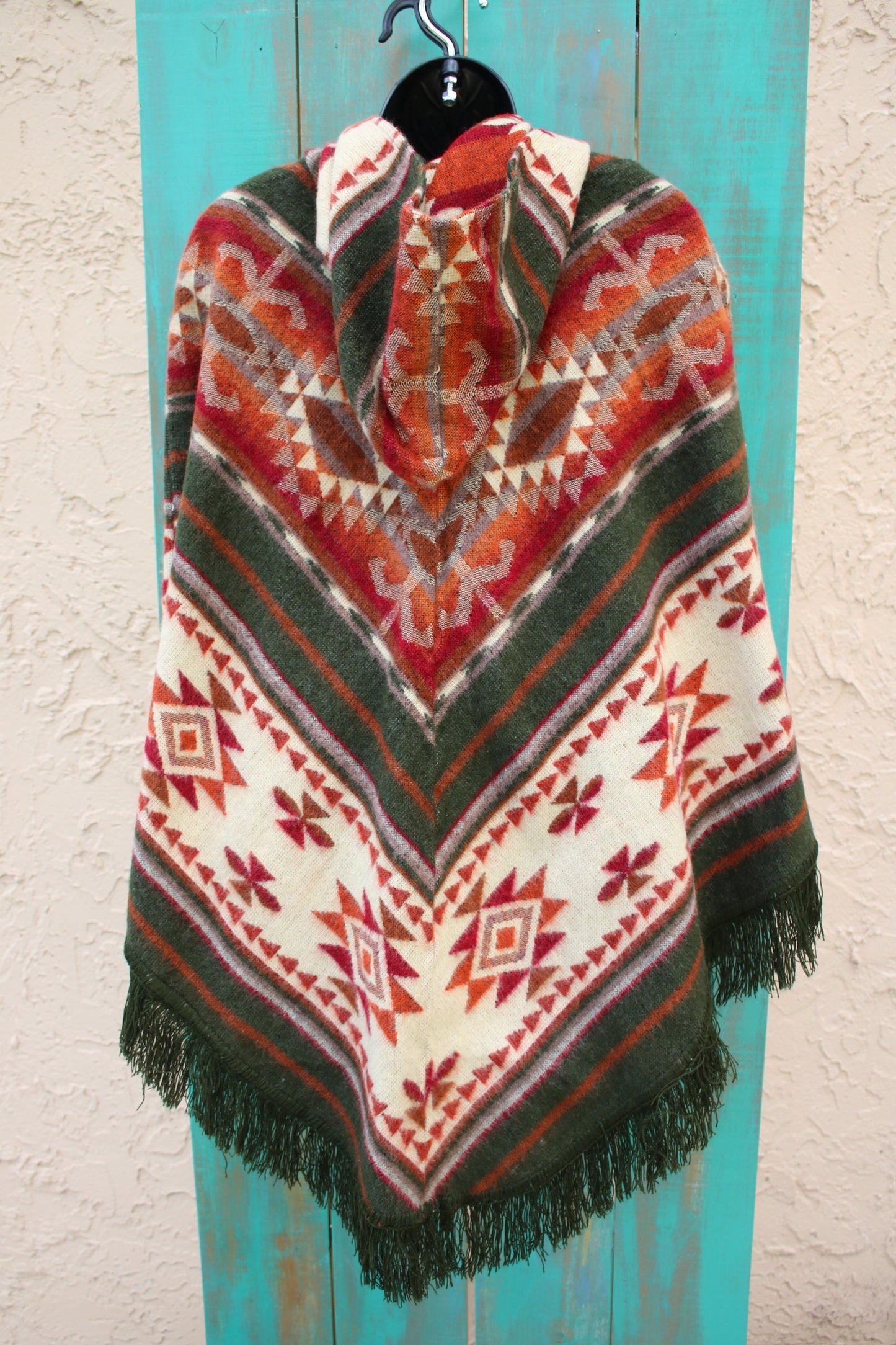 Brown Print Ponchos Handmade in Ecuador