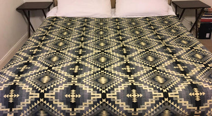 Blanket Alpaca Ayahuasca Wolf handmade boho soft queen vintage tribal  reversible design