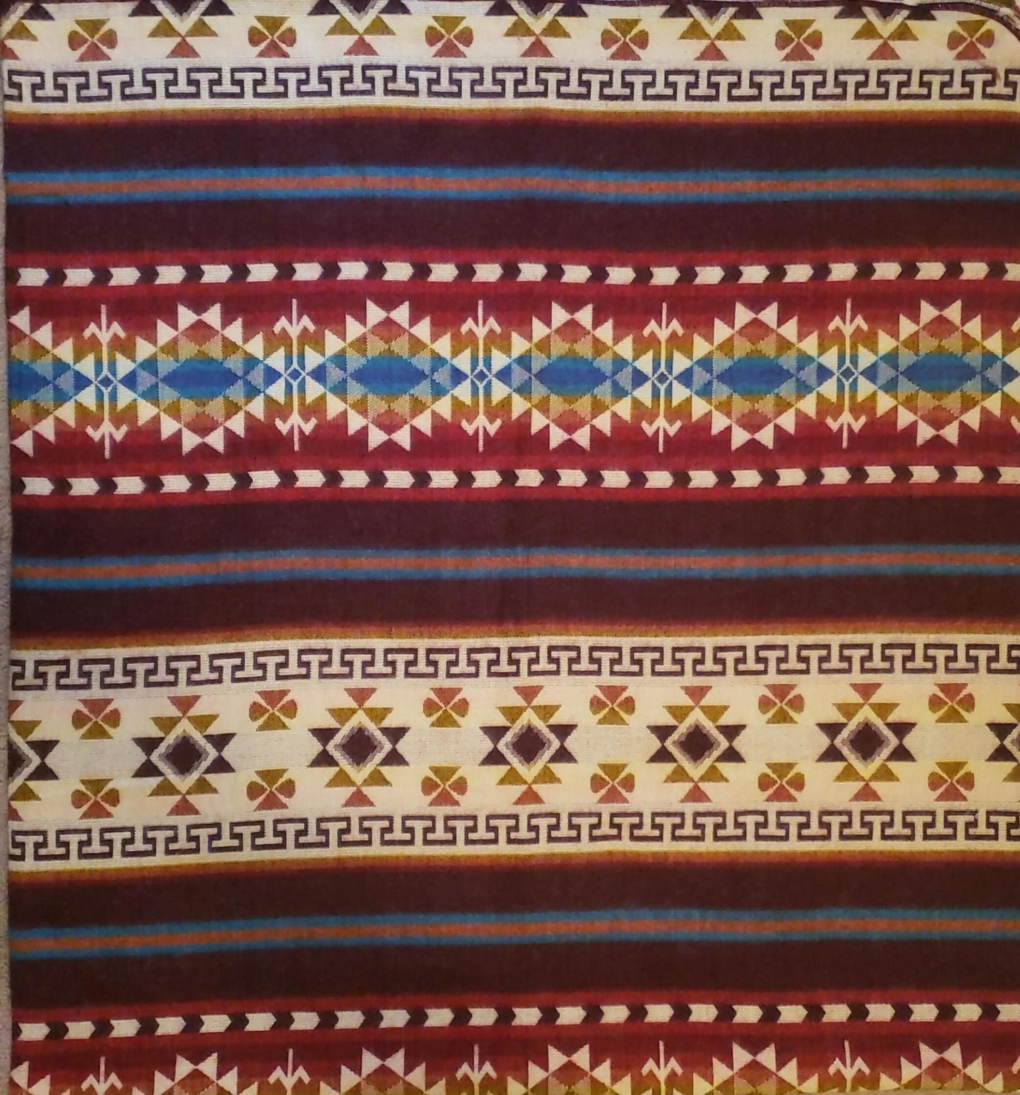 Alpaca Blanket Reymi Wine - Genuine Handmade boho Soft Queen blanket tribal vintage reversible design