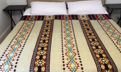 Alpaca Blanket Reymi Wine - Genuine Handmade boho Soft Queen blanket tribal vintage reversible design