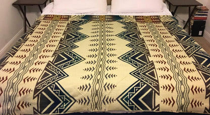 Alpaca Blanket Andes Oak Mountain - Genuine Handmade boho Soft Queen blanket tribal vintage reversible design