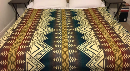 Alpaca Blanket Andes Oak Mountain - Genuine Handmade boho Soft Queen blanket tribal vintage reversible design