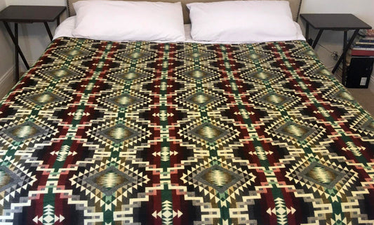 Blanket Alpaca Ayahuasca Bear Handmade Boho Soft Queen Vintage Tribal Reversible Design