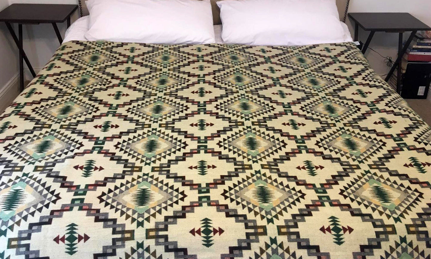 Blanket Alpaca Ayahuasca Bear Handmade Boho Soft Queen Vintage Tribal Reversible Design