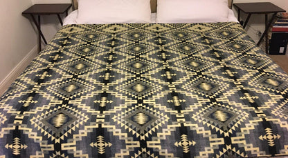 Blanket Alpaca Ayahuasca Wolf handmade boho soft queen vintage tribal  reversible design