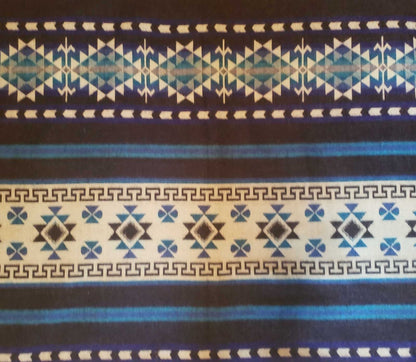 Blanket Alpaca Inca Blue Handmade Boho Soft Queen Vintage Tribal Reversible Design