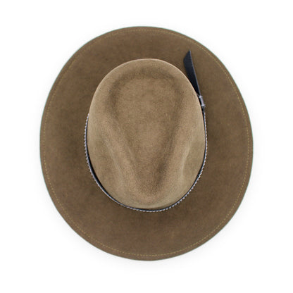 Wide Brim Wool Felt Fedora, Olive, Handmade in Ecuador | Holiday Gift