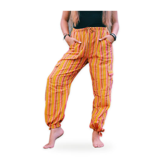 Otavalo Inca Yoga Pants, Tangerine, Sizes M-L, Unisex