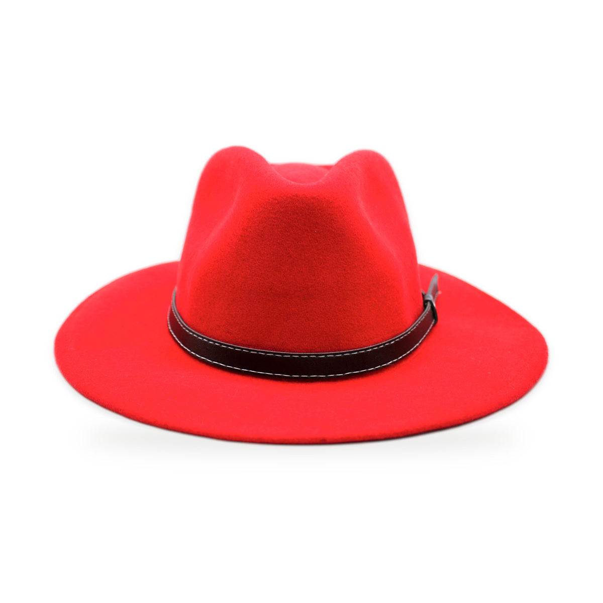 Wide Brim Wool Felt Fedora, Red, Handmade in Ecuador | Holiday Gift