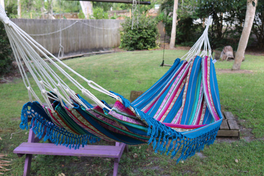 Light Blue Double Hammock Handmade