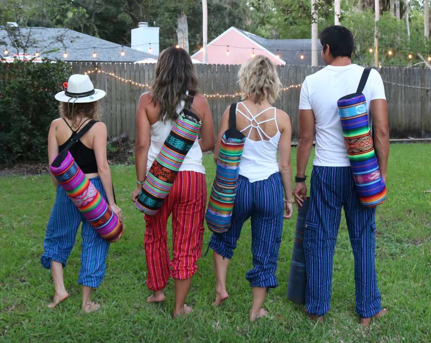 Bolsa para esterilla de yoga gris hecha a mano