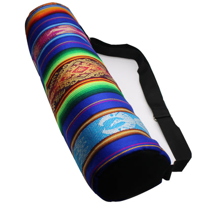 Bolsa para esterilla de yoga azul oscuro hecha a mano