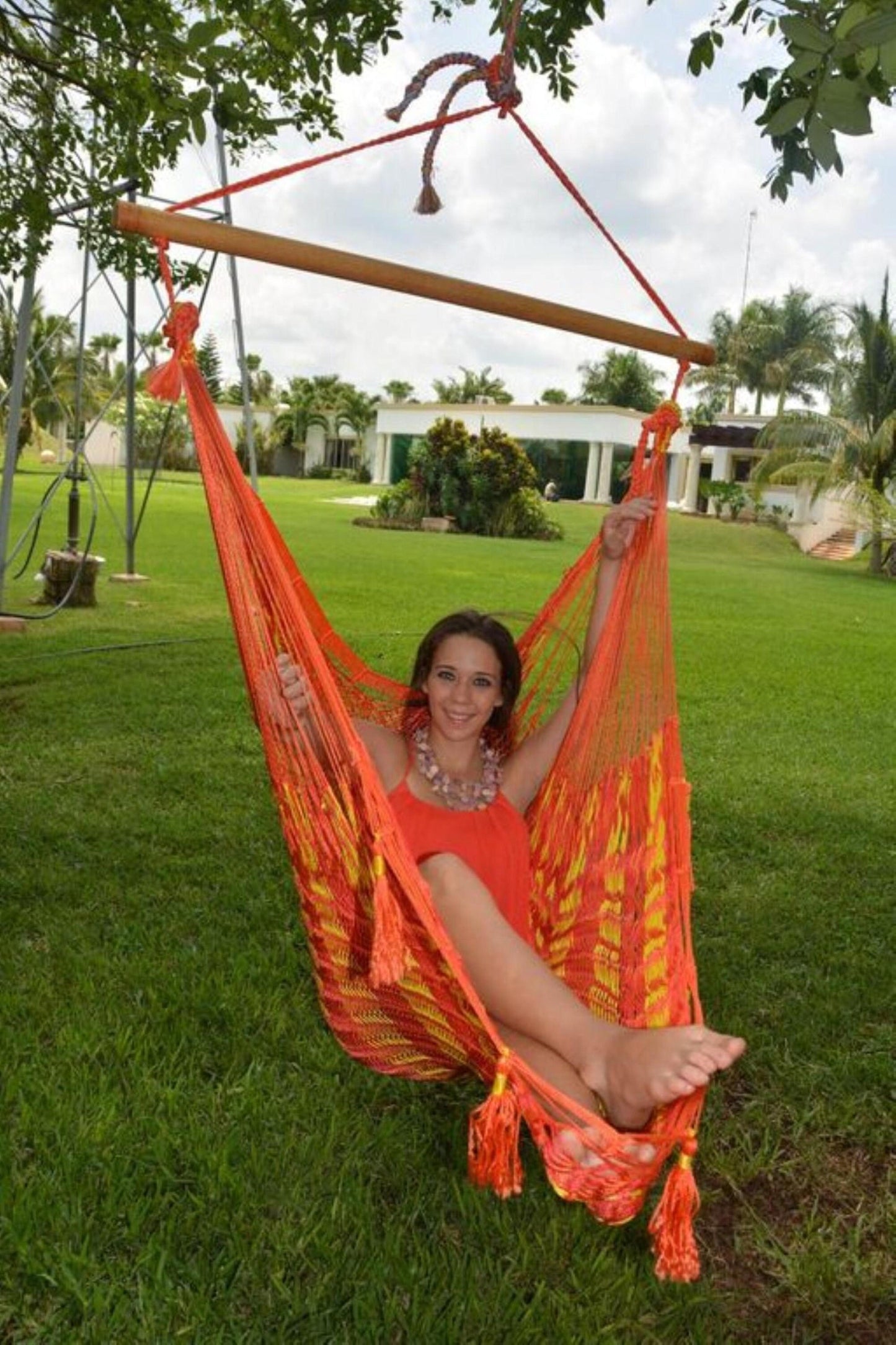 Orange Hammock Chair Double Handmade