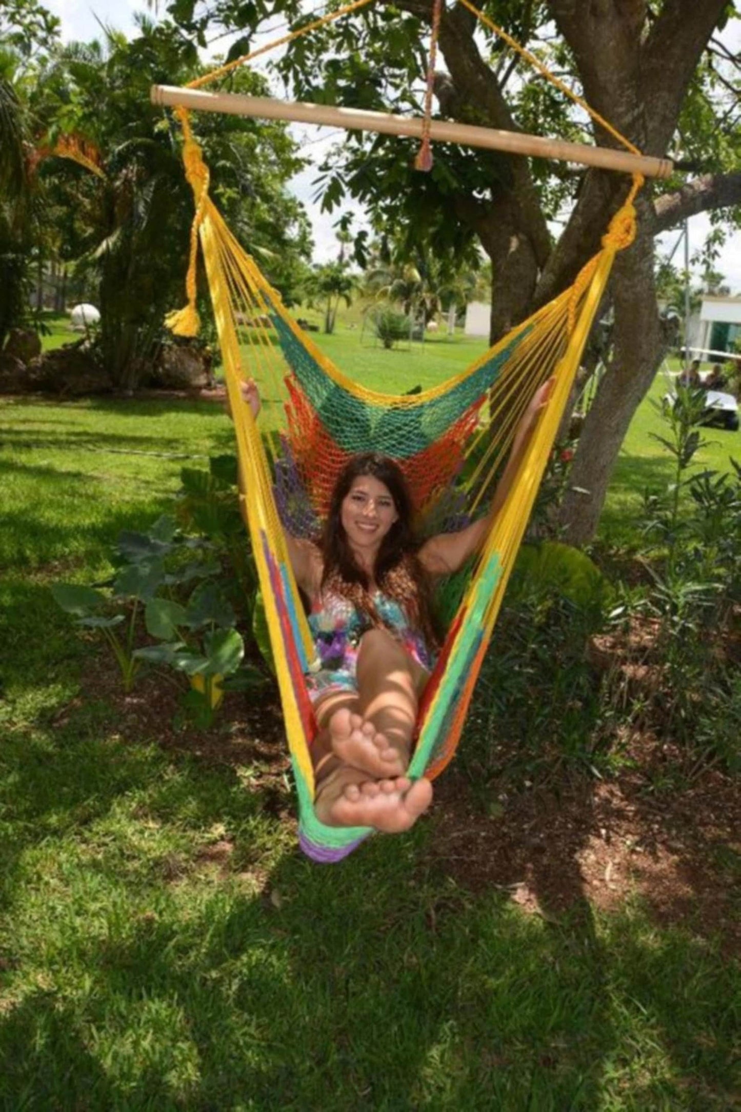 Rainbow Hammock Chair Double Handmade