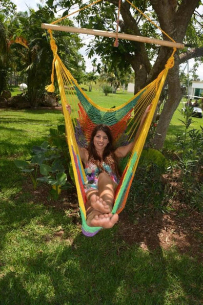 Rainbow Hammock Chair Double Handmade