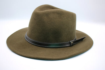 Sombrero fedora verde oliva